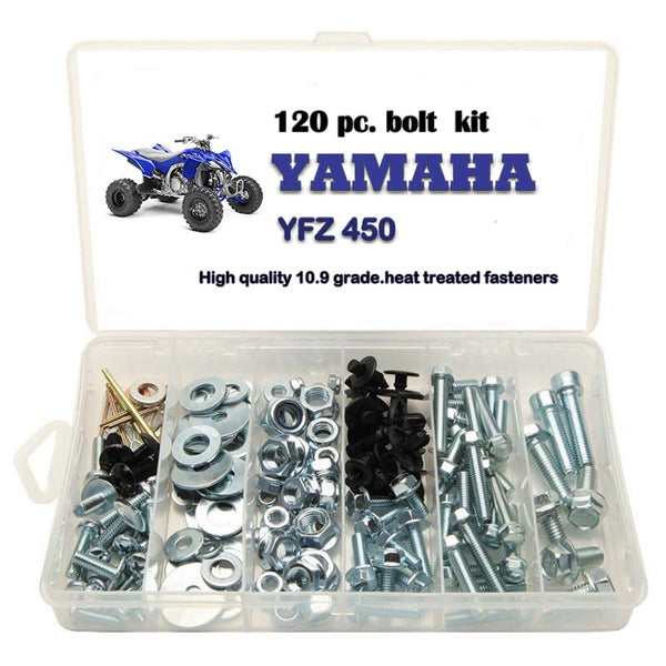 120pc Bolt Kit Yamaha YFZ450  ATV Plastic Body Fenders Engine Frame Pipe